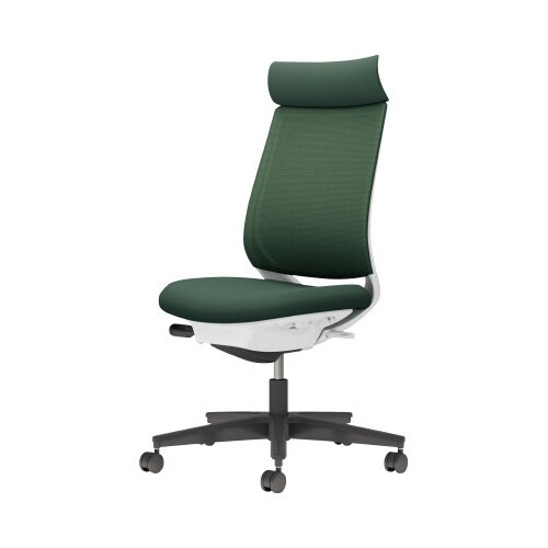 チェア ミトラ2黒脚ハイ肘無M本体白濃緑W