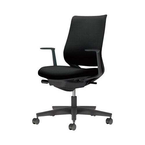 チェア ミトラ2黒脚ローL字肘F本体黒黒W