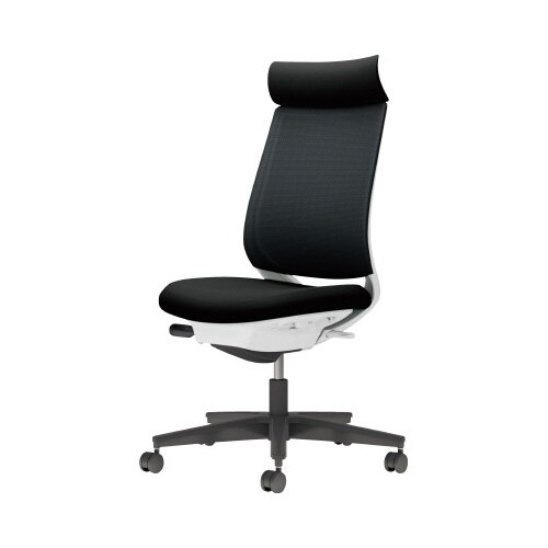 チェア ミトラ2黒脚ハイ肘無M本体白黒U