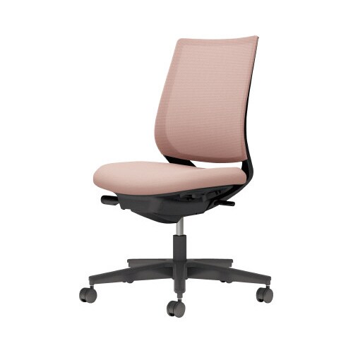 チェア ミトラ2黒脚ロー肘無M本体黒桃色U