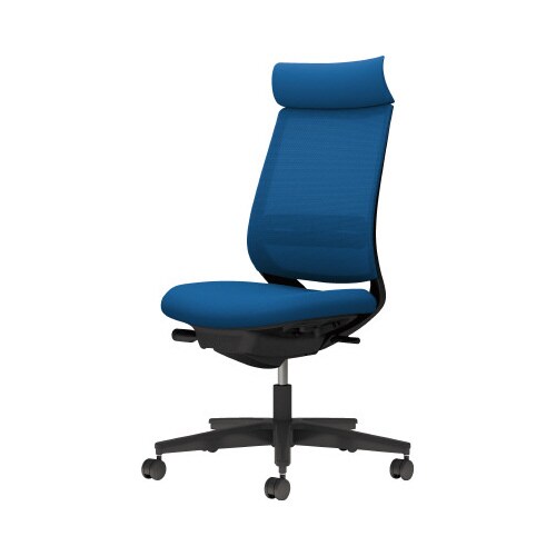 チェア ミトラ2黒脚ハイ肘無RM本体黒青W