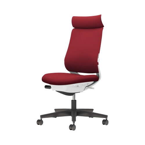 チェア ミトラ2黒脚ハイ肘無RF本体白赤W
