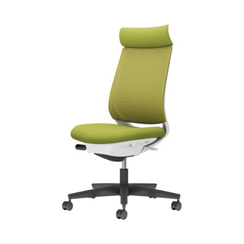 チェア ミトラ2黒脚ハイ肘無M本体白黄緑U