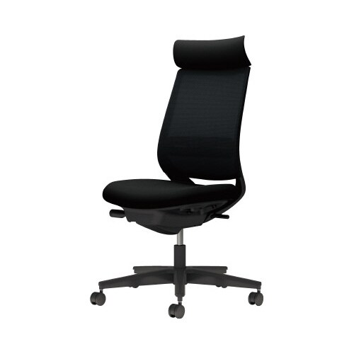 チェア ミトラ2黒脚ハイ肘無RM本体黒黒U