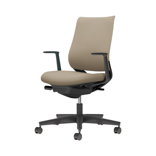 チェア ミトラ2黒脚ローL字肘F本体黒茶色U