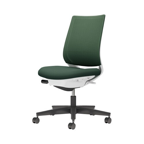 チェア ミトラ2黒脚ロー肘無M本体白濃緑U