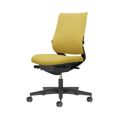 チェア ミトラ2黒脚ロー肘無RF本体黒黄W