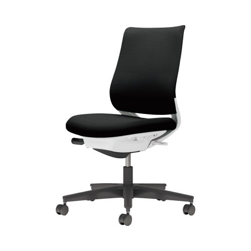 チェア ミトラ2黒脚ロー肘無F本体白黒W