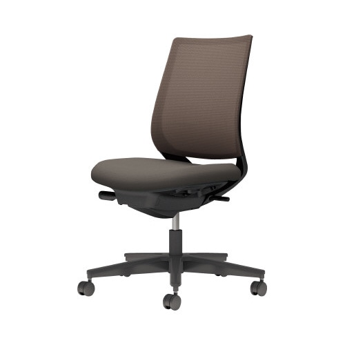 チェア ミトラ2黒脚ロー肘無M本体黒灰色W