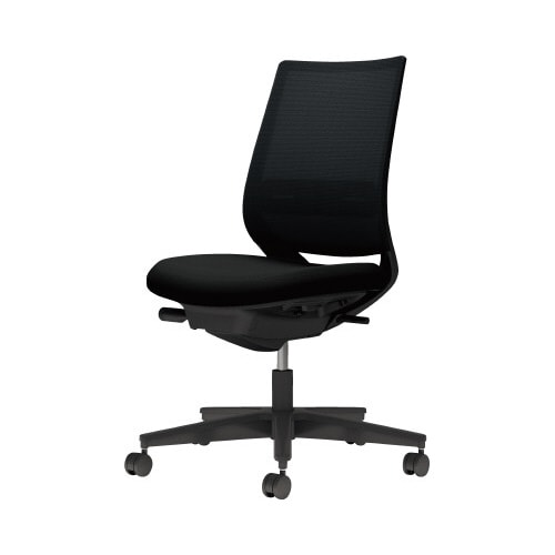 チェア ミトラ2黒脚ロー肘無RM本体黒黒W