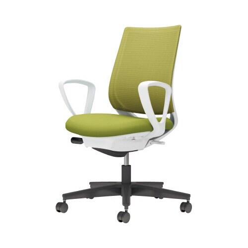 チェア ミトラ2黒脚ローサークル肘M本体白黄緑U