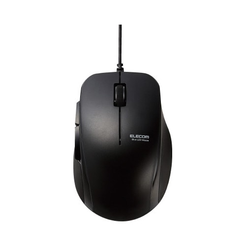 BlueLEDマウス 有線 静音 ブラック