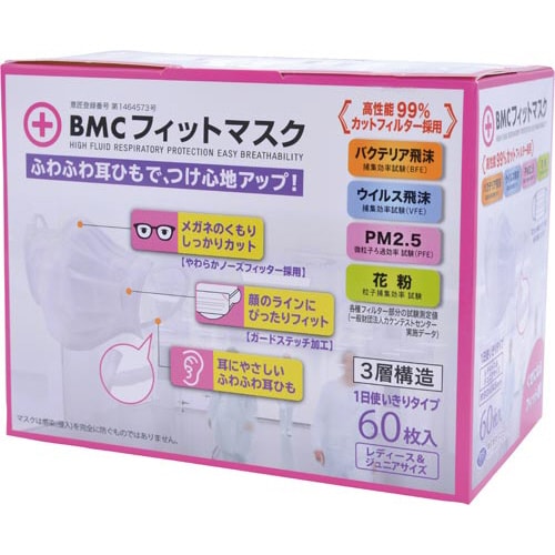 BMCフィットマスク レディース&ジュニア 60枚