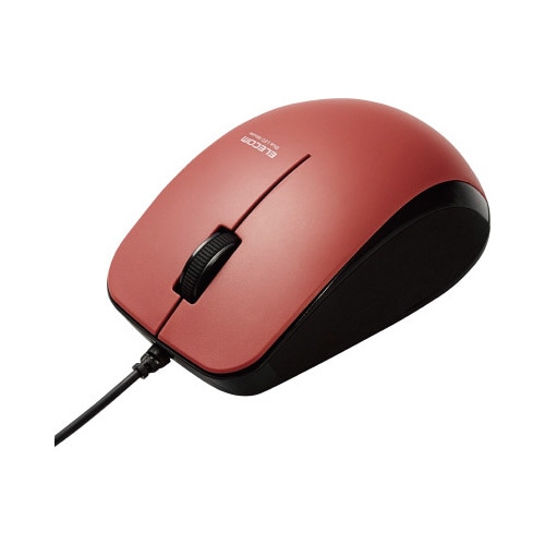 BlueLEDマウス 有線 静音 レッド