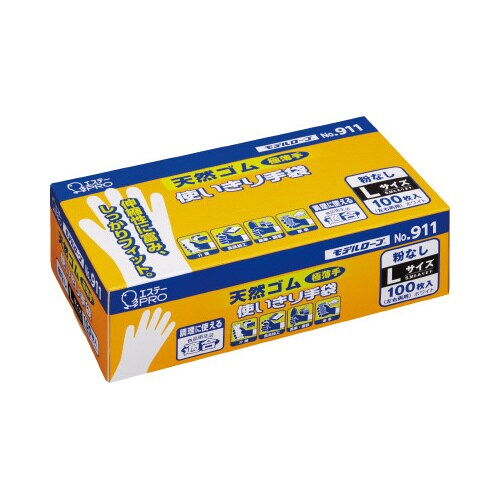 NO.911天然ゴム使い切り手袋 L 100枚入