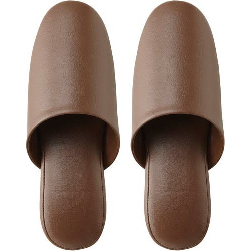 抗菌多機能ビニールスリッパ 前とじ ブラウン