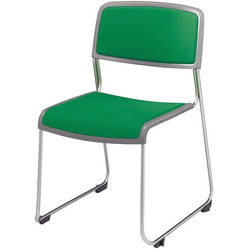 会議用イス 布張り グリーン 6脚セット