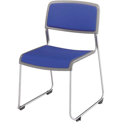 会議用イス 布張り ブルー 6脚セット