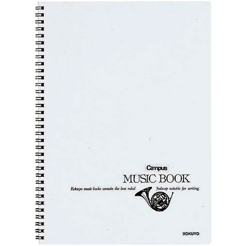 音楽帳ツインリング綴A4 5線譜12段30枚×5