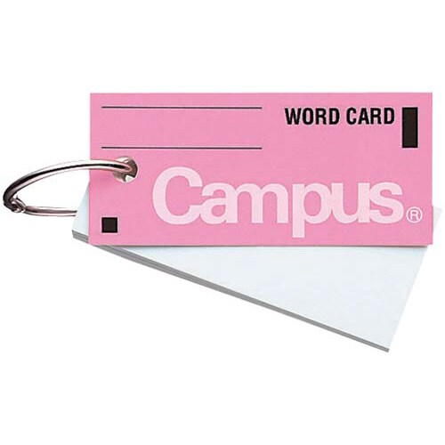 単語カード中 カードリングとじ85枚 桃×10