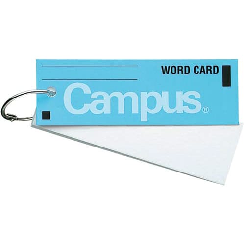 単語カード大長 カードリングとじ50枚 青×10