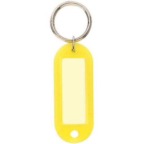 キーホルダー型名札両面大PP製42×17黄×50