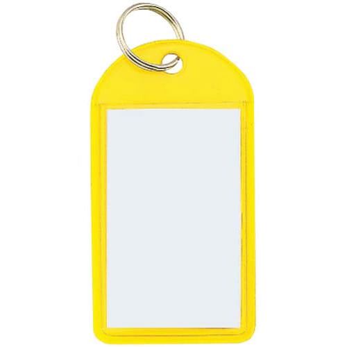 ソフトキーホルダー型名札カード寸45・28黄×50
