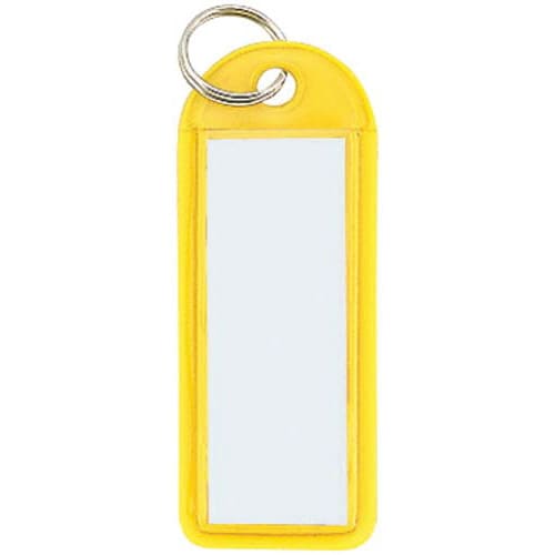 ソフトキーホルダー型名札カード寸42・17黄×50