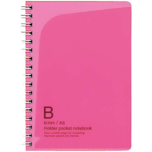 ポケットノートホルダータイプA6B罫50枚桃×5