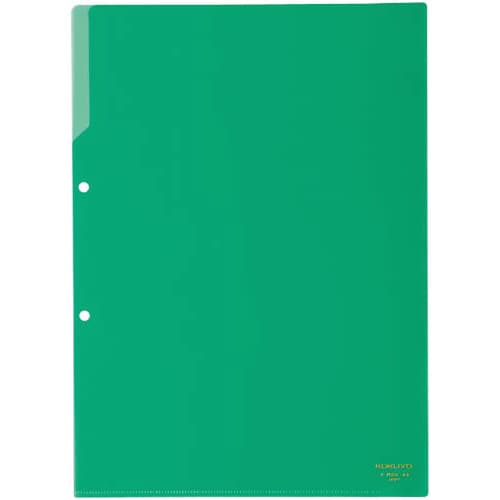 クリヤーホルダー 2穴あき A4 緑 5枚