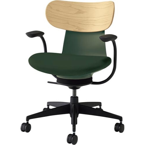 イングライフ 背合板ナチュラル グリーン 肘付