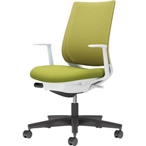 ミトラ2 メッシュ白フレ黒脚L型肘ライトオリーブ