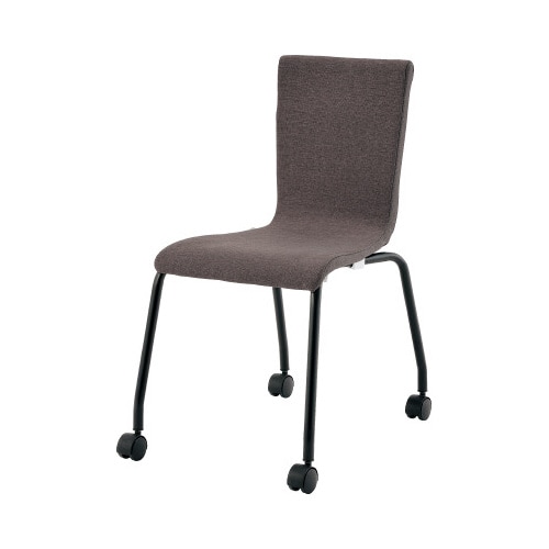 ファブリックキャスターチェア ブラック脚 ブラウン