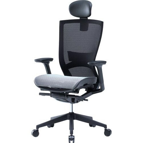 T50Airチェア 肘・ヘッド・ランバー付 グレー