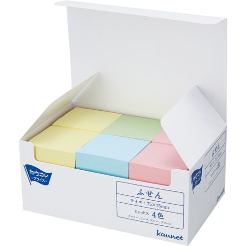 ふせん徳用パック 75×75 4色 180冊