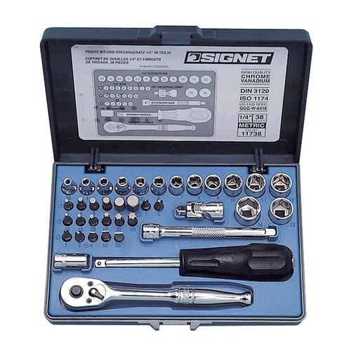 1/4DR38点組mmソケットレンチセット