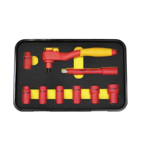 9点組3/8絶縁ソケットセットラチェットハンドル