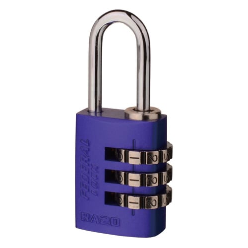 ダイヤル式アルミ南京錠20mmパープル