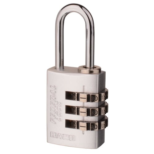 ダイヤル式アルミ南京錠20mmシルバー