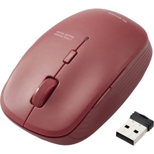 無線マウス BlueLED 5ボタン 静音 レッド