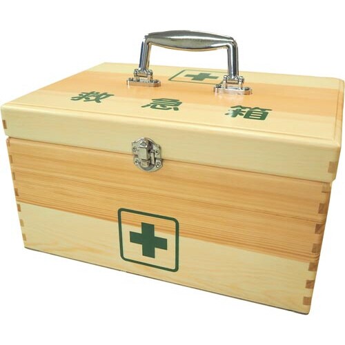 リーダー木製救急箱 L 衛材セット付