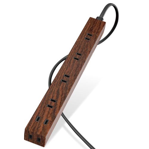 電源タップ 2m 6個口2P ウォルナット材