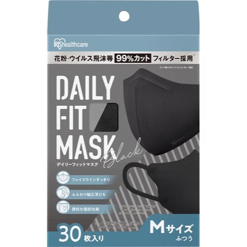立体カラーマスク デイリーフィット30P ブラック