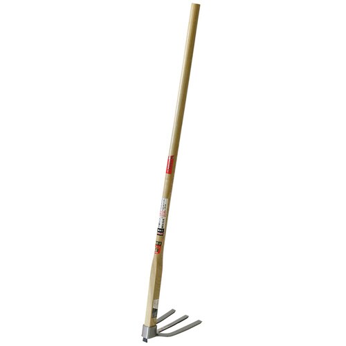 ステンレス三本鍬 1050 タモ柄付