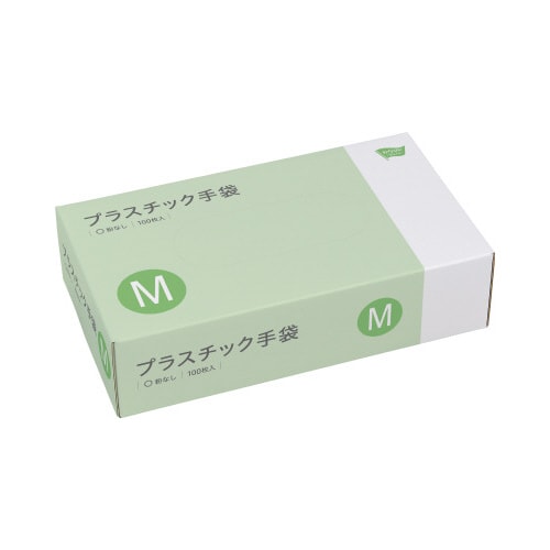 プラスチック手袋 粉無 M 100枚×30