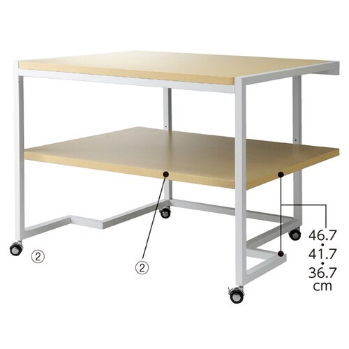 ステップテーブル 白 ラスティック柄