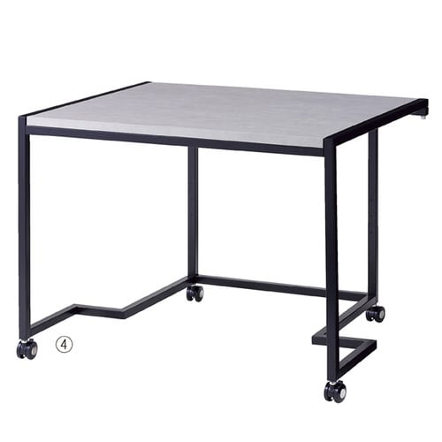 ステップテーブル 黒 ラスティック柄