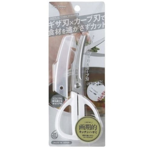 貝印 カーブキッチンハサミ ホワイト
