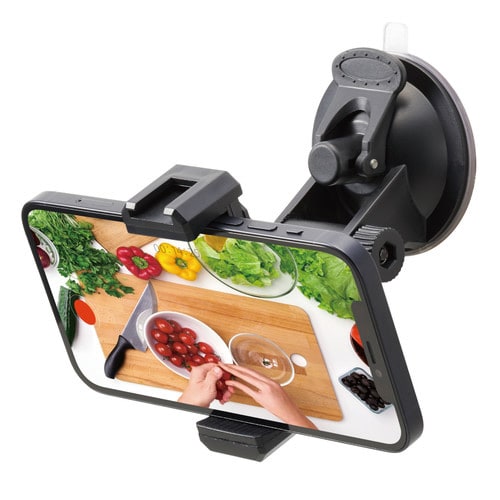 スマホ用ホルダー 吸盤タイプ 縦横撮り対応 定点