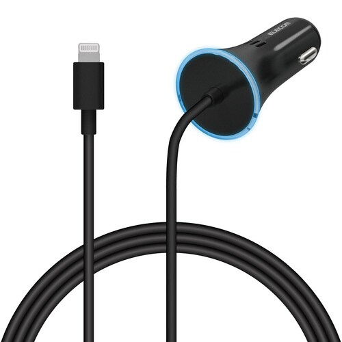 車載充電器 カーチャージャー ライトニングケーブル